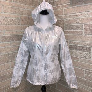 New Fila Hoodie Raincoat Jacket Metallic